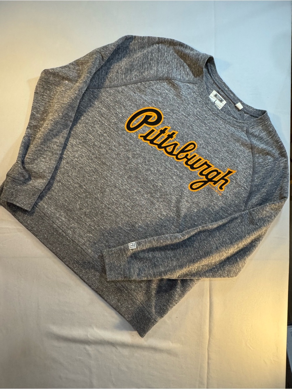 Pittsburgh Tailgate Vintage Gray Crewneck Sweatshirt  with Script Logo
